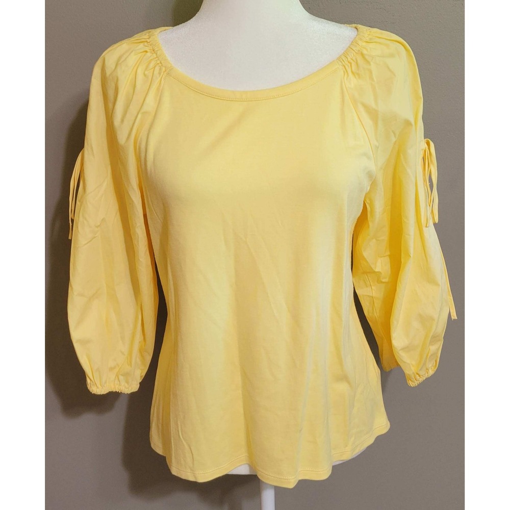 1. State Mixed Media Tie-Sleeve Top